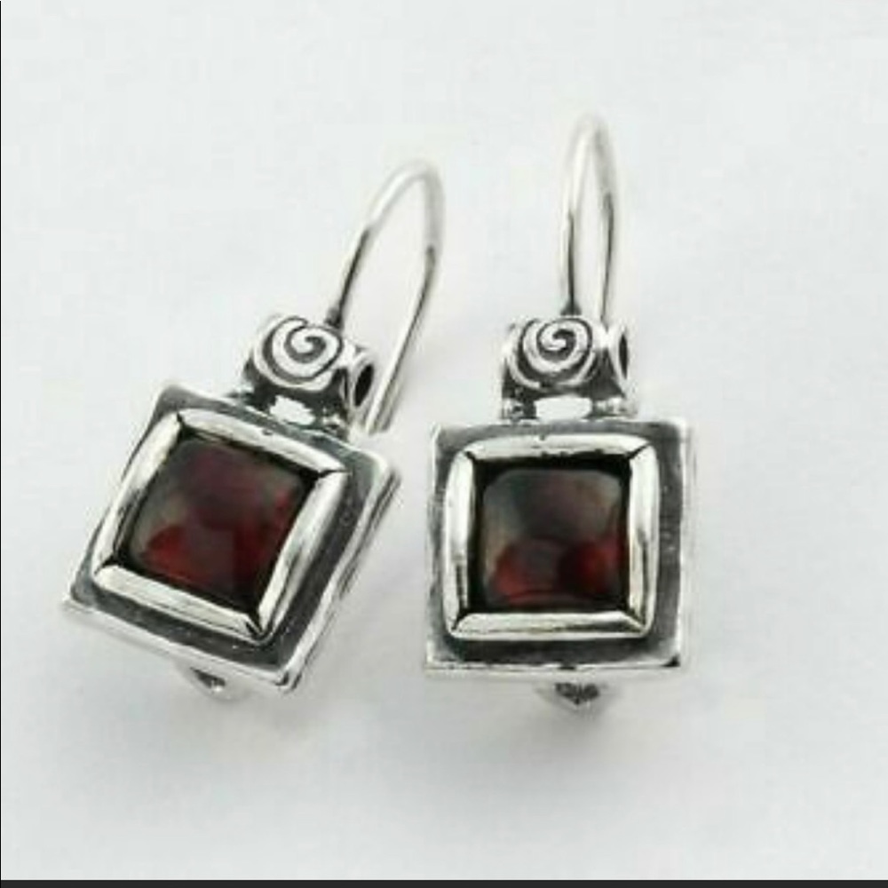SILPADA GARNET STERLING SILVER EARRINGS
